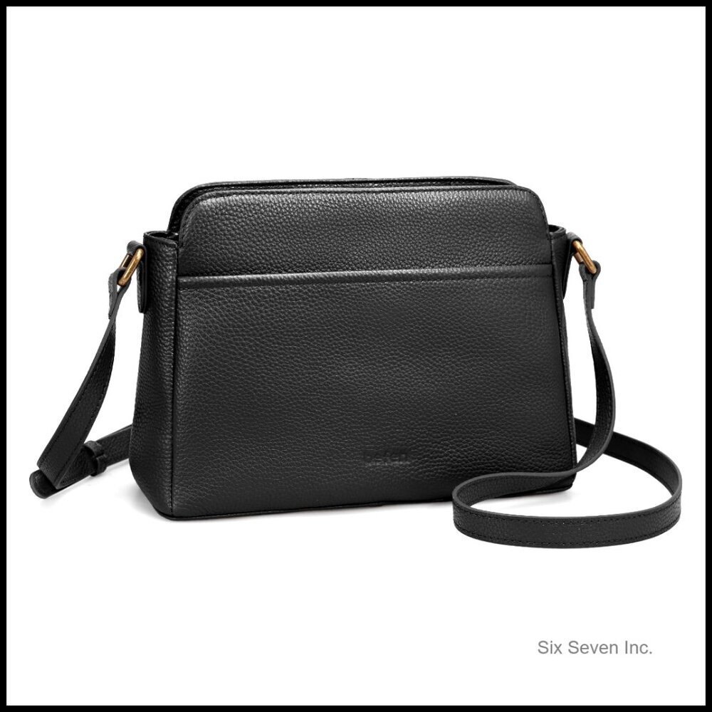 Genuine Leather Crossbody Bag Anti-Theft RFID Secure Chic Minimal Daily